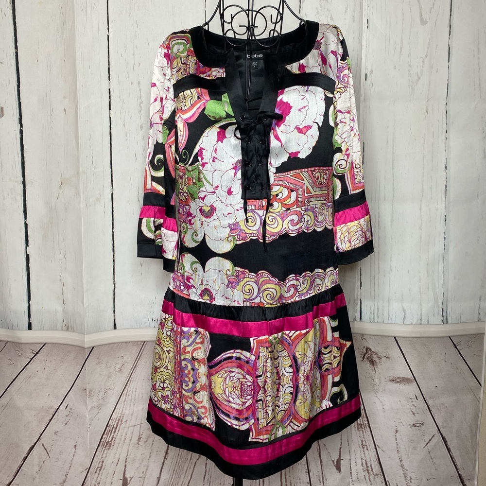 Bebe Floral Silk Dress